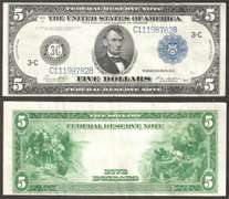 $5 1914 FRN, Fr. 855c Philadelphia Choice VF+