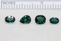 Unusual Teal Sapphire Lot of 4