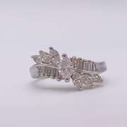 14kt Solid White Gold Diamond Ring