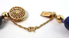 Incredible Lapis Bead Necklace in 14KT Yellow Gold