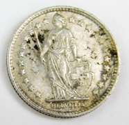 1898 Helvetta 1/2 FR Silver Coin