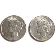 1927 P & D Peace Dollars