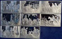 Lot of  7 Franklin Mint Bicentennial Council  The Thirteen Original States Sterling Silver Ingots