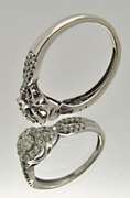 LADIES 10 KT WHITE GOLD DIAMOND HALO SETTING RING