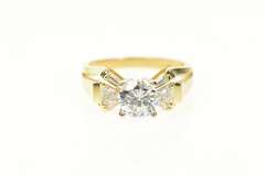 14K Yellow Gold Classic Cubic Zirconia Travel Engagement Ring