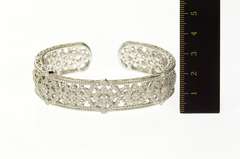 Sterling Silver Judith Ripka Filigree Floral Cuff Statement Bracelet