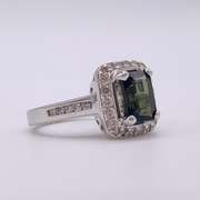 14kt Gold, Green Tourmaline, & Diamond Cocktail Ring