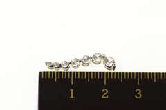 10K White Gold Graduated Diamond Journey Symbol Bar Pendant