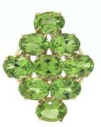 Charming Peridot Cluster Ring in Yellow Gold