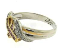 Sterling Silver Breast Cancer Awareness CZ Ring