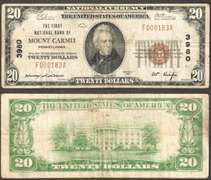 $20 1929-1 NBN=Mount Carmel PA- First National Bank=Ch.3980=VF