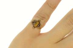 14K Yellow Gold Victorian Carved Tiger's Eye Cameo Ring