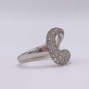 14kt Solid White Gold Diamond Band Ring