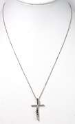 Elegant Diamond Cross Necklace in 14KT White Gold