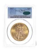 MS65 1927 $20 Saint-Gaudens Gold Double Eagle - CAC - Graded PCGS