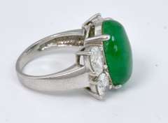 Bold Chrysoprase & CZ Ring in Sterling Silver