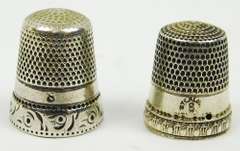 2 Antique Sterling Silver Thimbles