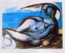 Pablo Picasso, Reclining Nude At Beach