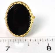 Gorgeous Gothic Onyx Ring in 14KT Yellow Gold