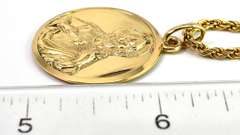 Heavy Religious Necklace in 18KT Yellow Gold