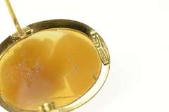 18K Yellow Gold Art Deco Carved Shell Cameo Pendant/Pin