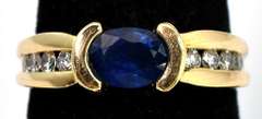 Majestic Sapphire & Diamond Ring in 14KT Yellow Gold