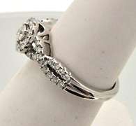 LADIES 10 KT WHITE GOLD DIAMOND HALO SETTING RING