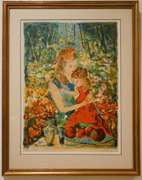 Beautiful Lithograph in color of a Mother and her Child B.Herbert