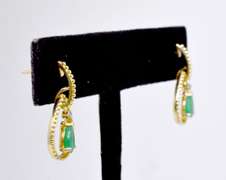 Emerald Earrings in Yellow Gold