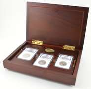 (3) SS Republic Shipwreck Effect Seated Liberty Half Dollars NGC - Box