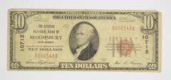 1929 $10 Bloomsbury, New Jersey United States National Currency