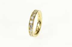 14K Yellow Gold Channel Cubic Zirconia Classic Wedding Band Ring