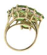 Charming Peridot Cluster Ring in Yellow Gold