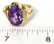 Massive Amethyst Ring in 14KT Yellow Gold