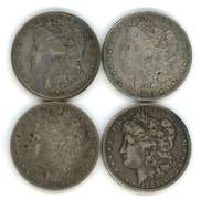 4 Diff. Nicer circ Morgan Silver Dollars 1890 to 1900-O