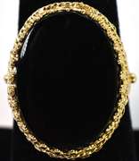 Gorgeous Gothic Onyx Ring in 14KT Yellow Gold