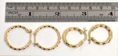 2 Pairs of Twisted Hoop Earrings