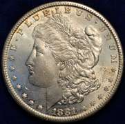 1881-S Morgan Silver Dollar, BU.