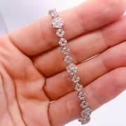 14kt Solid White Gold & Diamond Tennis Bracelet