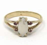Beautiful Yellow Gold Marquise Opal Ring