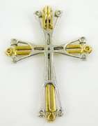 Finest 18K Gold Yellow & White Diamond Cross