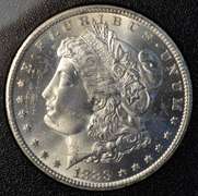 1883-CC GSA Hoard Uncirculated Morgan Silver Dollar.