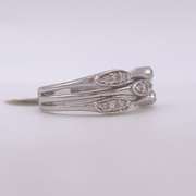 14kt Solid White Gold & Diamond Ring