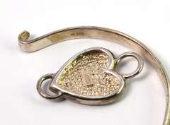 Adorable Heart Charm Toggle Bracelet in Sterling Silver