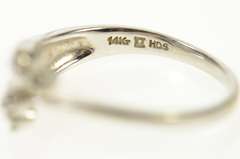 14K White Gold Fanned Diamond Layered Design Band Ring