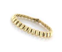 Fabulous Italian Yellow Gold Oval Cancaved Link Bracelet