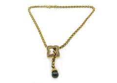 18kt David Yurman Diamond and Pearl Quatrefoil Lariat Necklace