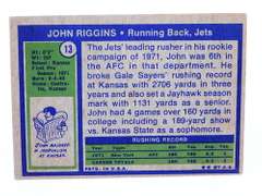 1972 John Riggins Rookie Football Card