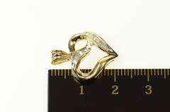 10K Yellow Gold Classic Baguette Diamond Heart Love Pendant