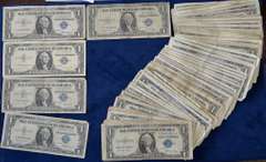 Lot Of 20 Circulated $1 Silver Certificates, Includes 1 Star Note.